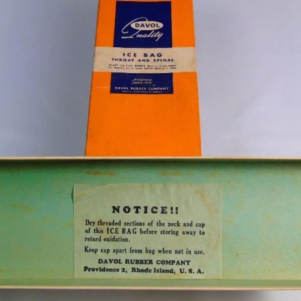 Medical Collectible Throat Bag Vintage Davol 1934 Medical Ephemera Ice Bag